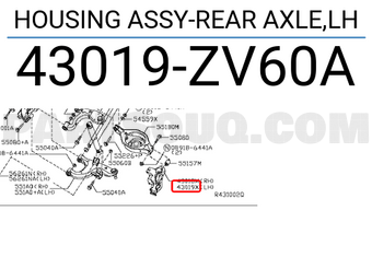 Nissan 43019ZV60A HOUSING ASSY-REAR AXLE,LH