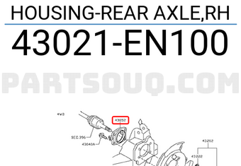 Nissan 43021EN100 HOUSING-REAR AXLE,RH