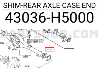 Nissan 43036H5000 SHIM-REAR AXLE CASE END