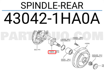 Nissan 430421HA0A SPINDLE-REAR