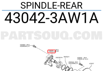 Nissan 430423AW1A SPINDLE-REAR
