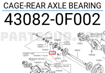 Nissan 430820F002 CAGE-REAR AXLE BEARING