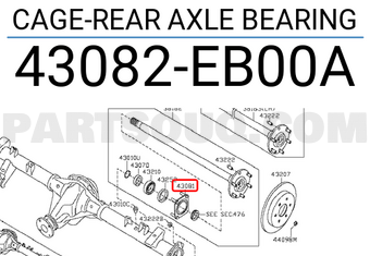 Nissan 43082EB00A CAGE-REAR AXLE BEARING