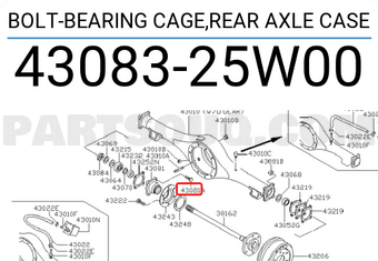 Nissan 4308325W00 BOLT-BEARING CAGE,REAR AXLE CASE