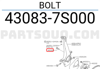 Nissan 430837S000 BOLT