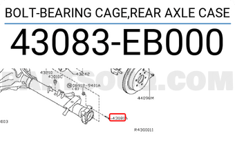 Nissan 43083EB000 BOLT-BEARING CAGE,REAR AXLE CASE