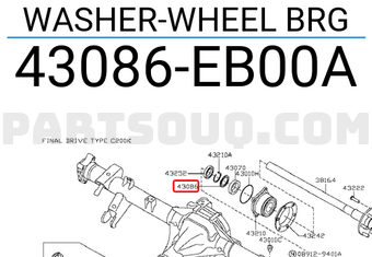 Nissan 43086EB00A WASHER-WHEEL BRG