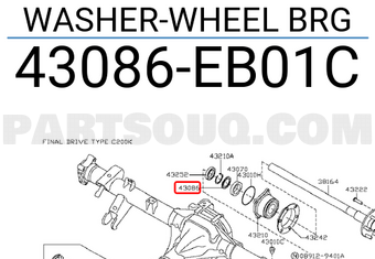 Nissan 43086EB01C WASHER-WHEEL BRG