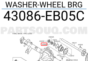 Nissan 43086EB05C WASHER-WHEEL BRG