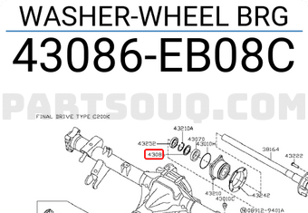 Nissan 43086EB08C WASHER-WHEEL BRG