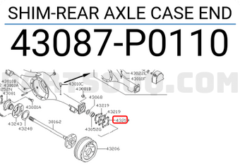 Nissan 43087P0110 SHIM-REAR AXLE CASE END