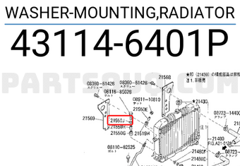 Nissan 431146401P WASHER-MOUNTING,RADIATOR