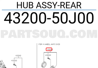 Nissan 4320050J00 HUB ASSY-REAR