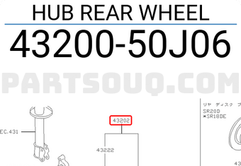 Nissan 4320050J06 HUB REAR WHEEL