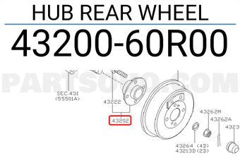 Nissan 4320060R00 HUB REAR WHEEL