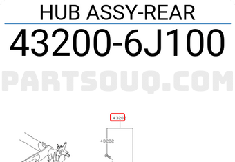 Nissan 432006J100 HUB ASSY-REAR