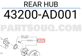 Nissan 43200AD001 REAR HUB