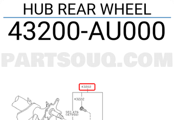 Nissan 43200AU000 HUB REAR WHEEL