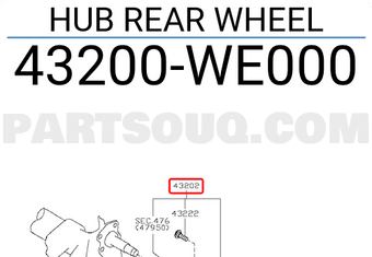 Nissan 43200WE000 HUB REAR WHEEL