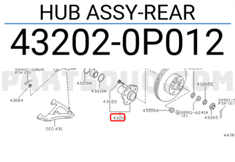 Nissan 432020P012 HUB ASSY-REAR