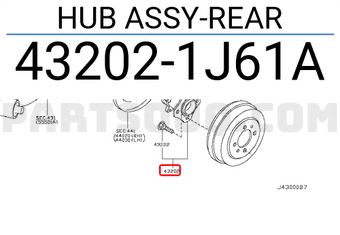 Nissan 432021J61A HUB ASSY-REAR