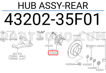 Nissan 4320235F01 HUB ASSY-REAR