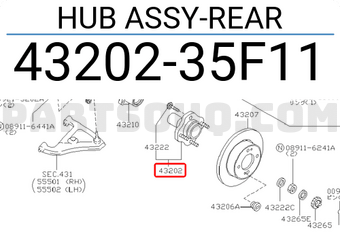 Nissan 4320235F11 HUB ASSY-REAR