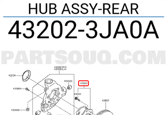 Nissan 432023JA0A HUB ASSY-REAR