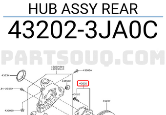 Nissan 432023JA0C HUB ASSY REAR