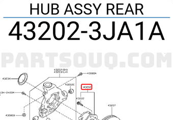 Nissan 432023JA1A HUB ASSY REAR