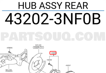 Nissan 432023NF0B HUB ASSY REAR