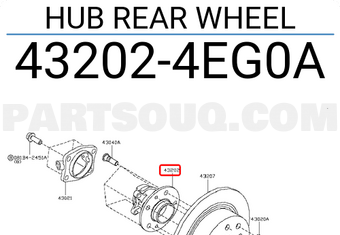 Nissan 432024EG0A HUB REAR WHEEL