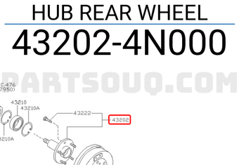 Nissan 432024N000 HUB REAR WHEEL