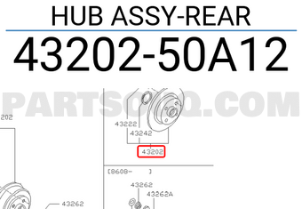 Nissan 4320250A12 HUB ASSY-REAR