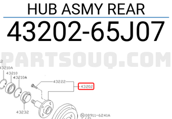 Nissan 4320265J07 HUB ASMY REAR