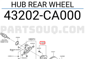 Nissan 43202CA000 HUB REAR WHEEL