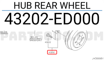 Nissan 43202ED000 HUB REAR WHEEL