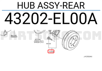 Nissan 43202EL00A HUB ASSY-REAR