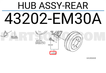 Nissan 43202EM30A HUB ASSY-REAR