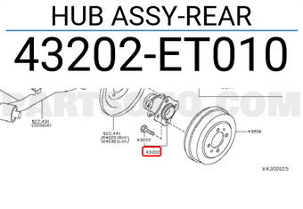 Nissan 43202ET010 HUB ASSY-REAR