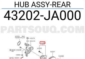 Nissan 43202JA000 HUB ASSY-REAR