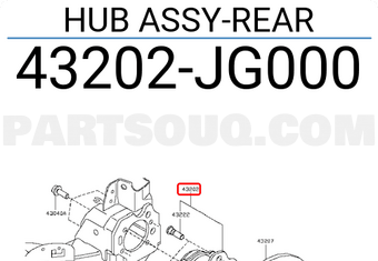 Nissan 43202JG000 HUB ASSY-REAR
