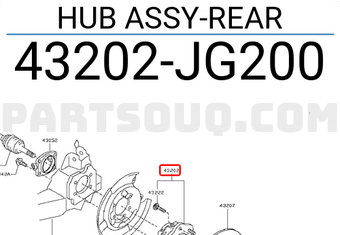 Nissan 43202JG200 HUB ASSY-REAR