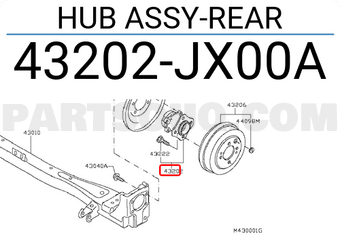 Nissan 43202JX00A HUB ASSY-REAR