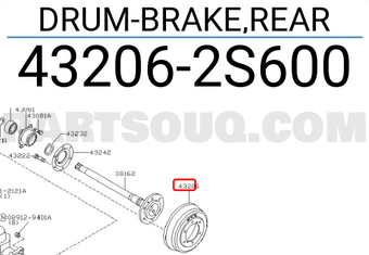 Nissan 432062S600 DRUM-BRAKE,REAR