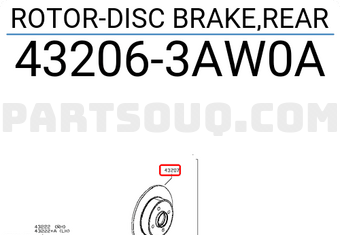 Nissan 432063AW0A ROTOR-DISC BRAKE,REAR