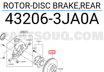 Nissan 432063JA0A ROTOR-DISC BRAKE,REAR