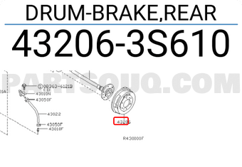 Nissan 432063S610 DRUM-BRAKE,REAR