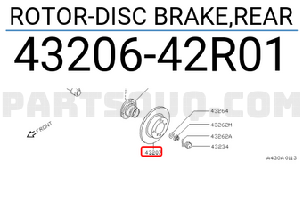 Nissan 4320642R01 ROTOR-DISC BRAKE,REAR