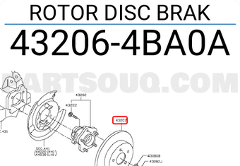 Nissan 432064BA0A ROTOR DISC BRAK